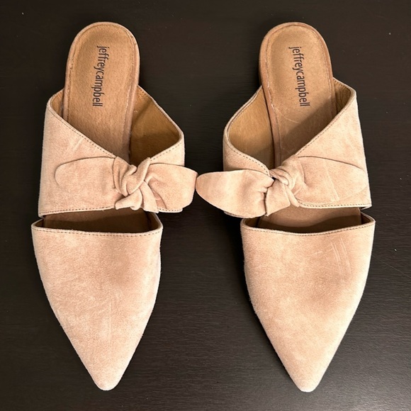 Jeffrey Campbell Charlin Bow Mule Leather Slip On Pink Anthropologie Sz 10 - Picture 3 of 12